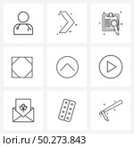Set of 9 UI Icons and symbols for circle, octagon, search, layout, dashboard Vector Illustration. Стоковая иллюстрация, агентство Ingram Publishing / Фотобанк Лори