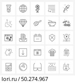 Universal Symbols of 25 Modern Line Icons of medicine, right, traffic direction board, indent, format Vector Illustration. Стоковая иллюстрация, агентство Ingram Publishing / Фотобанк Лори