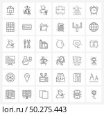 Line Icon Set of 36 Modern Symbols of thermometer, businessman, achievement, business, brief Vector Illustration. Стоковая иллюстрация, агентство Ingram Publishing / Фотобанк Лори