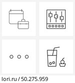 Isolated Symbols Set of 4 Simple Line Icons of appointment, circle, money, film, list Vector Illustration. Стоковая иллюстрация, агентство Ingram Publishing / Фотобанк Лори