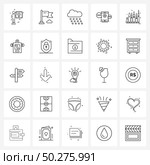 Set of 25 Simple Line Icons of army, phone, fluttering, smart phone, winters Vector Illustration. Стоковая иллюстрация, агентство Ingram Publishing / Фотобанк Лори