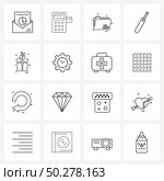 16 Universal Icons Pixel Perfect Symbols of celebrations, Christmas, folder, batting, bat Vector Illustration. Стоковая иллюстрация, агентство Ingram Publishing / Фотобанк Лори