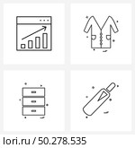 Set of 4 UI Icons and symbols for web; drawer; internet; lab; furniture Vector Illustration. Стоковая иллюстрация, агентство Ingram Publishing / Фотобанк Лори