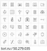 Isolated Symbols Set of 36 Simple Line Icons of learning, eLearning, computer, apple, pause Vector Illustration. Стоковая иллюстрация, агентство Ingram Publishing / Фотобанк Лори