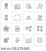 Universal Symbols of 16 Modern Line Icons of waiting, service, not allowed, mouse, computer Vector Illustration. Стоковая иллюстрация, агентство Ingram Publishing / Фотобанк Лори