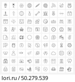 Stock Vector Icon Set of 81 Line Symbols for reel, cutter, setting , murder, network Vector Illustration. Стоковая иллюстрация, агентство Ingram Publishing / Фотобанк Лори
