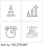 4 Universal Icons Pixel Perfect Symbols of business, elapsed, strategy, chart, time Vector Illustration. Стоковая иллюстрация, агентство Ingram Publishing / Фотобанк Лори
