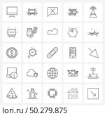 Set of 25 Simple Line Icons of communication, infrared, chat, documents, education Vector Illustration. Стоковая иллюстрация, агентство Ingram Publishing / Фотобанк Лори