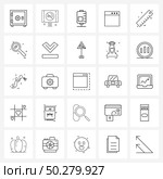 Set of 25 Line Icon Signs and Symbols of math’s, scale, drip, window, application Vector Illustration. Стоковая иллюстрация, агентство Ingram Publishing / Фотобанк Лори