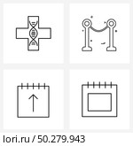 4 Interface Line Icon Set of modern symbols on medical dna, day, hospital, boundary, date Vector Illustration. Стоковая иллюстрация, агентство Ingram Publishing / Фотобанк Лори