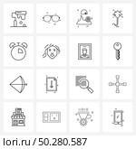 Pack of 16 Universal Line Icons for Web Applications stopwatch, insect, avatar, wildlife, Vector Illustration. Стоковая иллюстрация, агентство Ingram Publishing / Фотобанк Лори