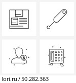 4 Universal Icons Pixel Perfect Symbols of app, profile, hook, avatar, passcode Vector Illustration. Стоковая иллюстрация, агентство Ingram Publishing / Фотобанк Лори