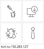 Set of 4 UI Icons and symbols for medical, team, computer, download, business Vector Illustration. Стоковая иллюстрация, агентство Ingram Publishing / Фотобанк Лори
