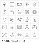 Mobile UI Line Icon Set of 25 Modern Pictograms of recorder, Christmas celebrations, development, Christmas, medical Vector Illustration. Стоковая иллюстрация, агентство Ingram Publishing / Фотобанк Лори