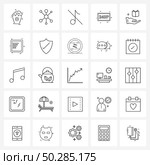 Set of 25 Simple Line Icons for Web and Print such as charity, video player, communication, video, disable Vector Illustration. Стоковая иллюстрация, агентство Ingram Publishing / Фотобанк Лори