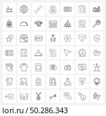 Mobile UI Line Icon Set of 49 Modern Pictograms of payment, cash, broken bone, moneybag, investment Vector Illustration. Стоковая иллюстрация, агентство Ingram Publishing / Фотобанк Лори