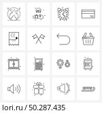 16 Universal Line Icon Pixel Perfect Symbols of invoice, debit, measure, credit, atm Vector Illustration. Стоковая иллюстрация, агентство Ingram Publishing / Фотобанк Лори