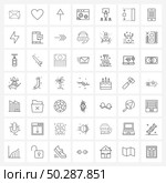 Set of 49 Simple Line Icons for Web and Print such as school, class, up, classroom, setting Vector Illustration. Стоковая иллюстрация, агентство Ingram Publishing / Фотобанк Лори