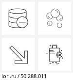 4 Universal Line Icon Pixel Perfect Symbols of remove, arrow, money, bubble, right Vector Illustration. Стоковая иллюстрация, агентство Ingram Publishing / Фотобанк Лори
