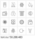 Line Icon Set of 16 Modern Symbols of purse, personal, mind, transfusion, droop Vector Illustration. Стоковая иллюстрация, агентство Ingram Publishing / Фотобанк Лори