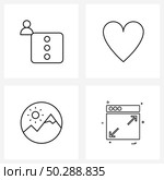 4 Editable Vector Line Icons and Modern Symbols of dots, photo, heart, image, web layout Vector Illustration. Стоковая иллюстрация, агентство Ingram Publishing / Фотобанк Лори