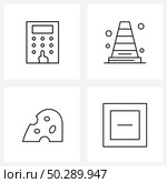4 Universal Line Icon Pixel Perfect Symbols of passcode, food, system, emergency, content Vector Illustration. Стоковая иллюстрация, агентство Ingram Publishing / Фотобанк Лори