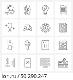 Pixel Perfect Set of 16 Vector Line Icons such as clipboard, buffer, board, clip board Vector Illustration. Стоковая иллюстрация, агентство Ingram Publishing / Фотобанк Лори