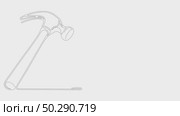 Hammer tool on white background in minimalist style. Стоковое AI-видео, аниматор KATERINA AI / Фотобанк Лори