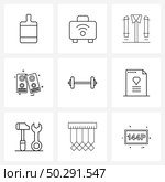 Simple Set of 9 Line Icons such as dumb, sound, fashion, speaker, computer Vector Illustration. Стоковая иллюстрация, агентство Ingram Publishing / Фотобанк Лори
