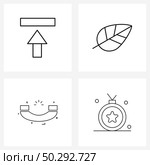 4 Editable Vector Line Icons and Modern Symbols of media, phone call, upload, leafs, call Vector Illustration. Стоковая иллюстрация, агентство Ingram Publishing / Фотобанк Лори