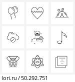 Set of 9 Universal Line Icons of avatar, avatar, circus, avatar, check Vector Illustration. Стоковая иллюстрация, агентство Ingram Publishing / Фотобанк Лори