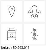 Pack of 4 Universal Line Icons for Web Applications moa, cream, airplane, plane, dna Vector Illustration. Стоковая иллюстрация, агентство Ingram Publishing / Фотобанк Лори