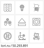 9 Universal Icons Pixel Perfect Symbols of gasket, media, sim, eject, game development Vector Illustration. Стоковая иллюстрация, агентство Ingram Publishing / Фотобанк Лори
