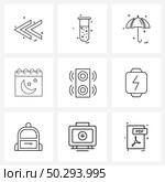9 Editable Vector Line Icons and Modern Symbols of detector, month, test-tube, event, calendar Vector Illustration. Стоковая иллюстрация, агентство Ingram Publishing / Фотобанк Лори