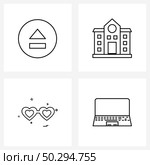 4 Universal Icons Pixel Perfect Symbols of eject, valentine, on, learn, valentine’s day Vector Illustration. Стоковая иллюстрация, агентство Ingram Publishing / Фотобанк Лори