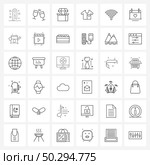 Simple Set of 36 Line Icons such as wife, signal, diamond, rss, suitcase Vector Illustration. Стоковая иллюстрация, агентство Ingram Publishing / Фотобанк Лори