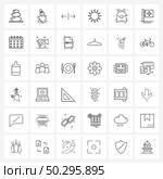Modern Vector Line Illustration of 36 Simple Line Icons of studies, bag, expand, school, shinning Vector Illustration. Стоковая иллюстрация, агентство Ingram Publishing / Фотобанк Лори