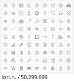 Set of 81 Simple Line Icons for Web and Print such as circle, up, lock, paragraph, first line Vector Illustration. Стоковая иллюстрация, агентство Ingram Publishing / Фотобанк Лори