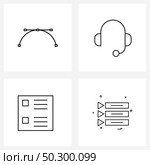 Isolated Symbols Set of 4 Simple Line Icons of vector, points, customer, bullets, media Vector Illustration. Стоковая иллюстрация, агентство Ingram Publishing / Фотобанк Лори