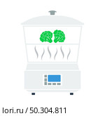Kitchen Steam Cooker Icon. Flat Color Design. Vector Illustration. Стоковая иллюстрация, агентство Ingram Publishing / Фотобанк Лори