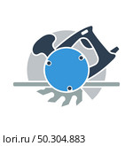 Icon Of Circular Saw. Flat Color Design. Vector Illustration. Стоковая иллюстрация, агентство Ingram Publishing / Фотобанк Лори