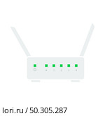 Wi-Fi Router Icon. Flat Color Design. Vector Illustration. Стоковая иллюстрация, агентство Ingram Publishing / Фотобанк Лори
