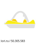 Catamaran Icon. Flat Color Design. Vector Illustration. Стоковая иллюстрация, агентство Ingram Publishing / Фотобанк Лори