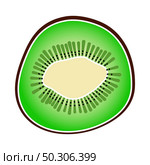 Icon Of Kiwi In Ui Colors. Flat Color Design. Vector Illustration. Стоковая иллюстрация, агентство Ingram Publishing / Фотобанк Лори