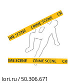 Crime Scene Icon. Flat Color Design. Vector Illustration. Стоковая иллюстрация, агентство Ingram Publishing / Фотобанк Лори