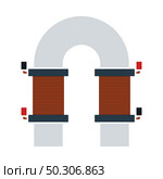Electric Magnet Icon. Flat Color Design. Vector Illustration. Стоковая иллюстрация, агентство Ingram Publishing / Фотобанк Лори