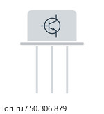 Transistor Icon. Flat Color Design. Vector Illustration. Стоковая иллюстрация, агентство Ingram Publishing / Фотобанк Лори