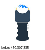 Stun Gun Icon. Flat Color Design. Vector Illustration. Стоковая иллюстрация, агентство Ingram Publishing / Фотобанк Лори