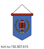 American Football Pennant Icon. Editable Outline With Color Fill Design. Vector Illustration. Стоковая иллюстрация, агентство Ingram Publishing / Фотобанк Лори