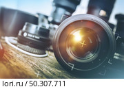 Professional Photography Equipment. Professional Photographer Work Kit. Photo Lenses.. Pro Photography Equipment. Стоковое фото, агентство Ingram Publishing / Фотобанк Лори